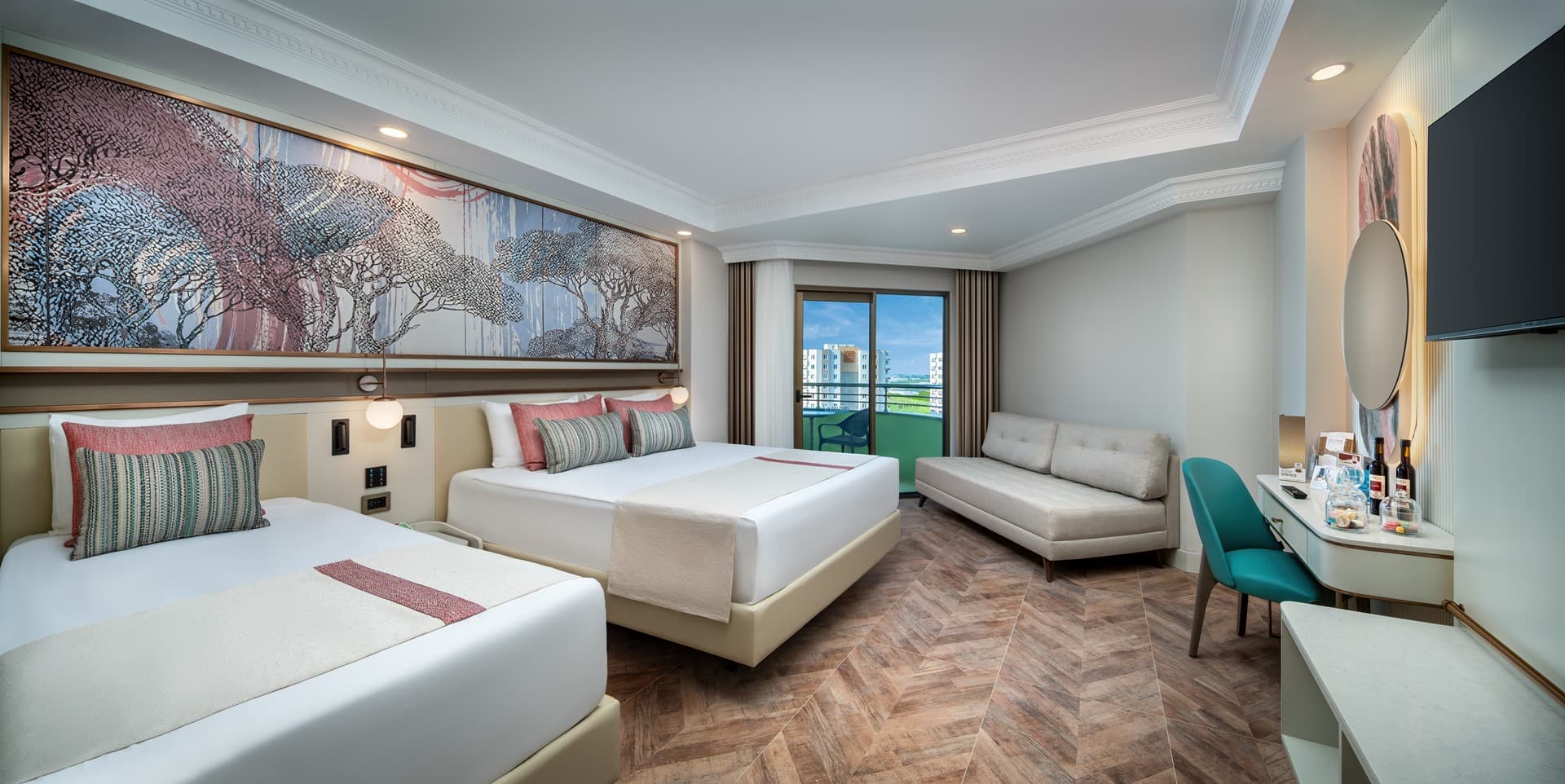 Standardní pokoj, výhled do areálu v hotelu Delphin Palace